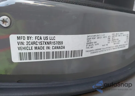 2022 Chrysler Pacifica Hybrid Limited z USA, uszkodzony, nr VIN 2C4RC1S7XNR157059